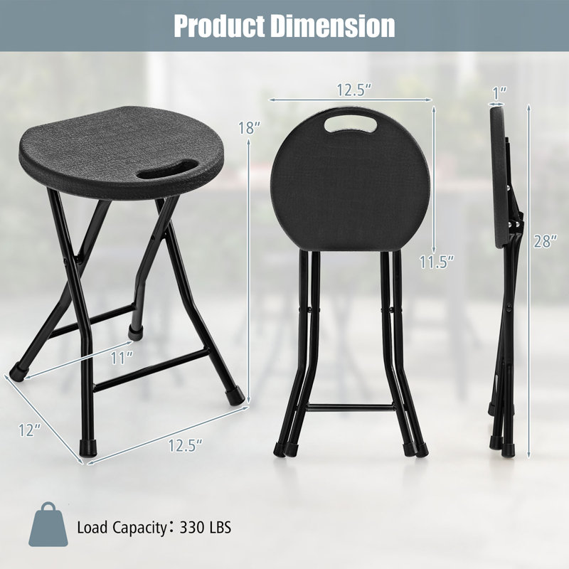 Kalaya Steel Outdoor Stool, Black, 2