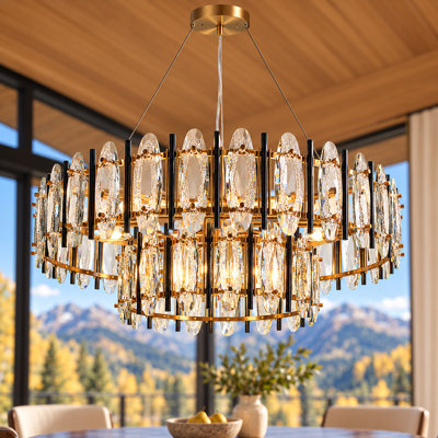Adyanna 10 - Light 32“ Large Ring Tiered Crystal Chandelier