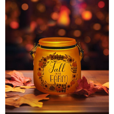 LED Harvest Glass Jar - Farm