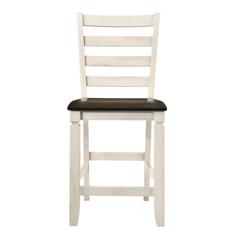 2 chaises à hauteur de comptoir en chêne et blanc antique, dossier pour un tabouret d'apparence classique (de 2), chêne blanc, n'importe quel décor