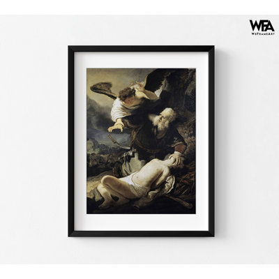 Le Sacrifice d'Isaac par Rembrandt Harmenszoon Van Rijn, peinture classique, décoration de salon, œuvre de Grandpa Home Studio