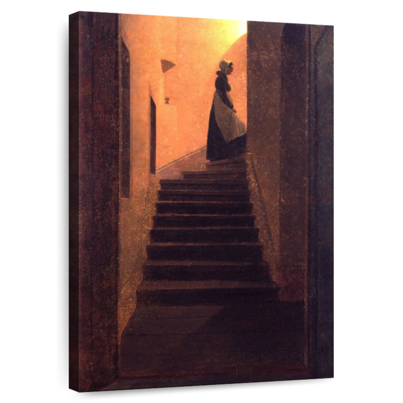 Lilie, femme dans les escaliers, H 39 po x l 26 po