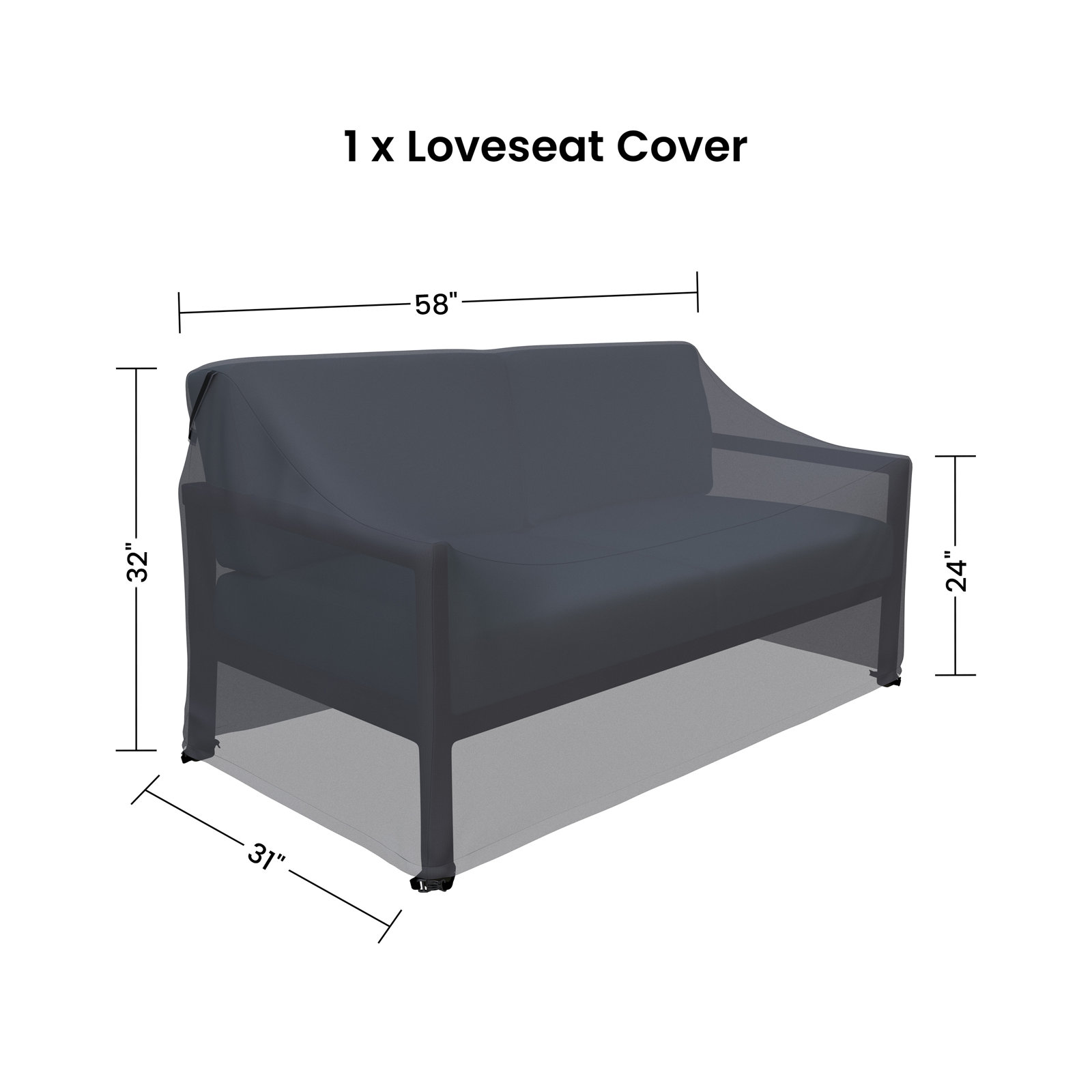 Vivant 56.25" Wide Outdoor Loveseat Cover