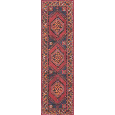 Isthia Red Blue Orange Oriental Rug