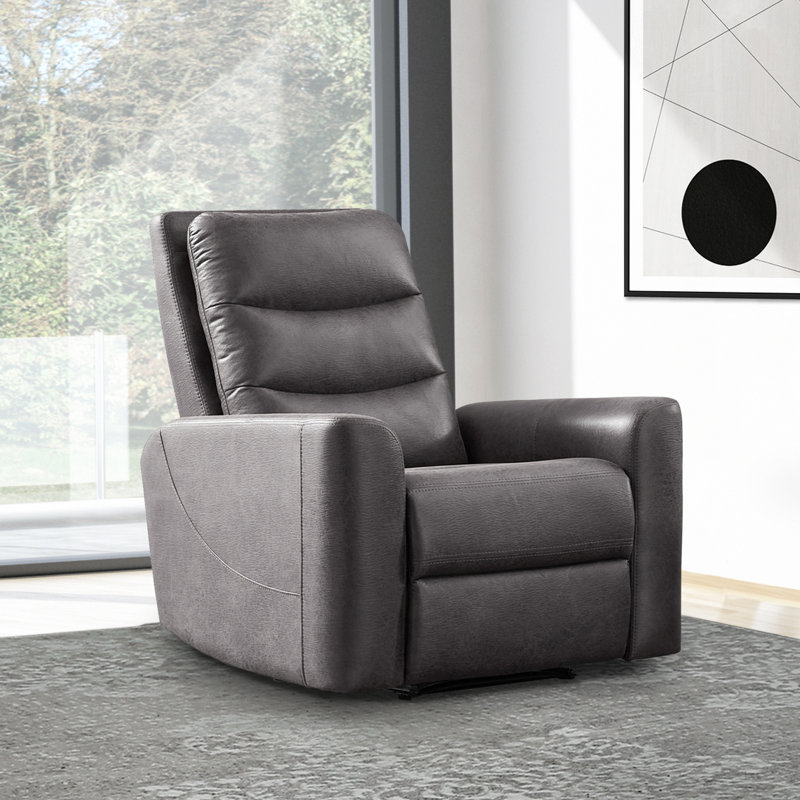 Aldah Upholstered Recliner, Gray 100% Polyester