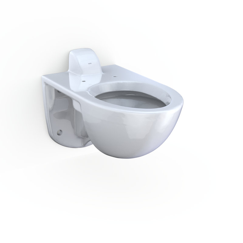 Tornado Flush Commercial Flushometer Wall-Mounted Toilet, Elongated, Cotton White