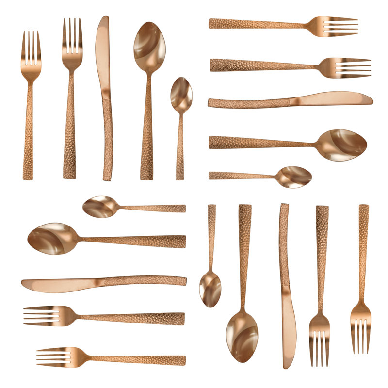 Mega Chef Baily Stainless Steel Flatware Set - Service for 4, Rose Gold