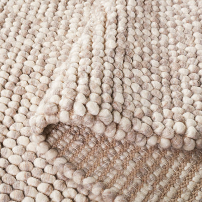 Elle Handmade Wool Beige Rug