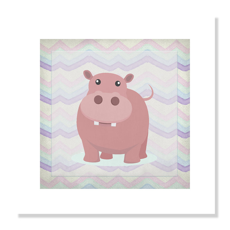Pink Hippo Time' Wall Decal, 20" H x 20" W x 1" D, Paper