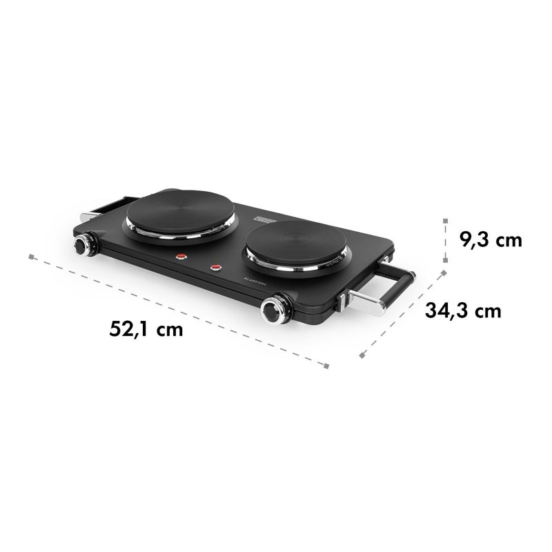 Klarstein 2250 Watt Electric Double Hot Plate, Black