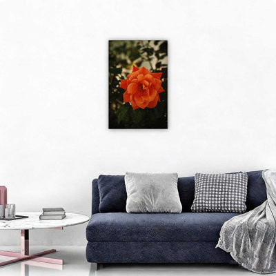 Décoration florale multicolore sur toile multicolore, groupe de fleurs multicolores orange et roses, 12 X 18 po