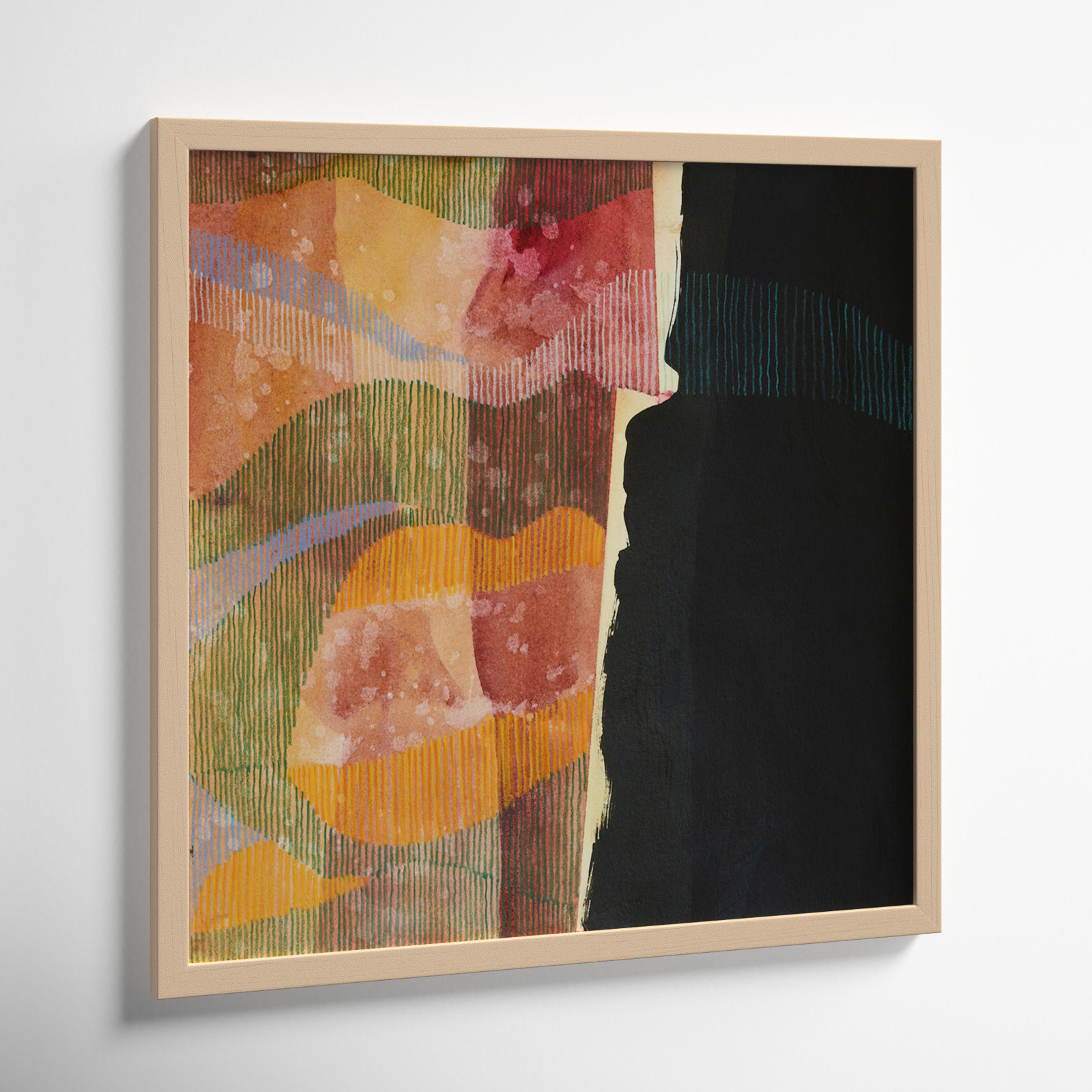 Delta Wave 1 by Jacques Pilon, Brown Framed, 30" H x 30" W