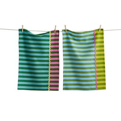 Cabana Stripe Dishtowel Set  Everyday Kitchen Towels, Machine Washable  Perfect for Home Cooking