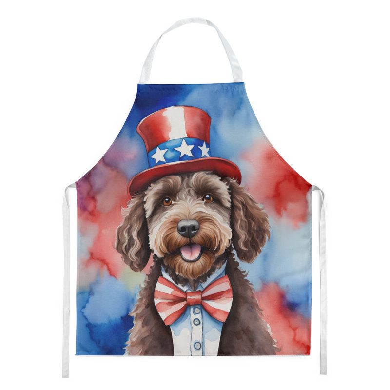 Patriotic American Apron, Brown Labradoodle