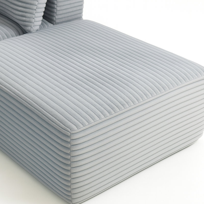 4 sièges gris avec revêtement en velours côtelé, tout style, coussins moelleux, configuration modulaire pour différents salons Tissu luxueux, design moderne, aucun assemblage requis, configuration flexible