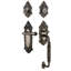 Nostalgic Warehouse Victorian Plate F Grip Handleset with Single Cylinder Deadbolt and Fleur Lever-895121725-895121726-895121698