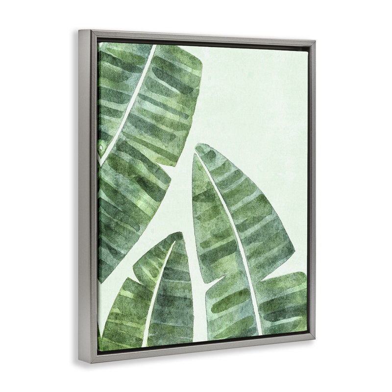 Cadre flottant Banana Leaf, Cadre flottant gris lustré, H 31 po x l 25 po