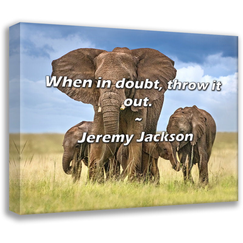 Jeremy Jackson Quote: When in doubt, throw it out., 15" H x 18" W