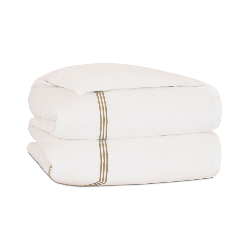 Tessa Percale Duvet Cover, Super Queen Duvet Cover, Ivory/Antique