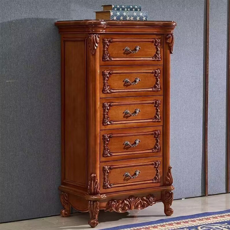 Armoire américaine en bois massif sculpté. Commode d'appoint
