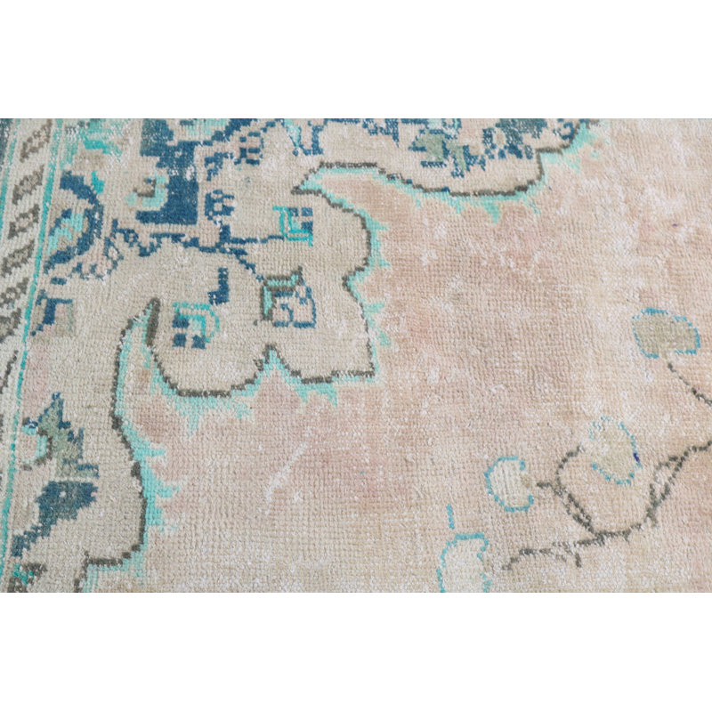 Tapis beige en laine Oushak