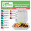  9 X 9 In Sugarcane Fibre Clamshell Take-Out Food Containers With Hinged Lid For Restaurant And Carryout Use (50)