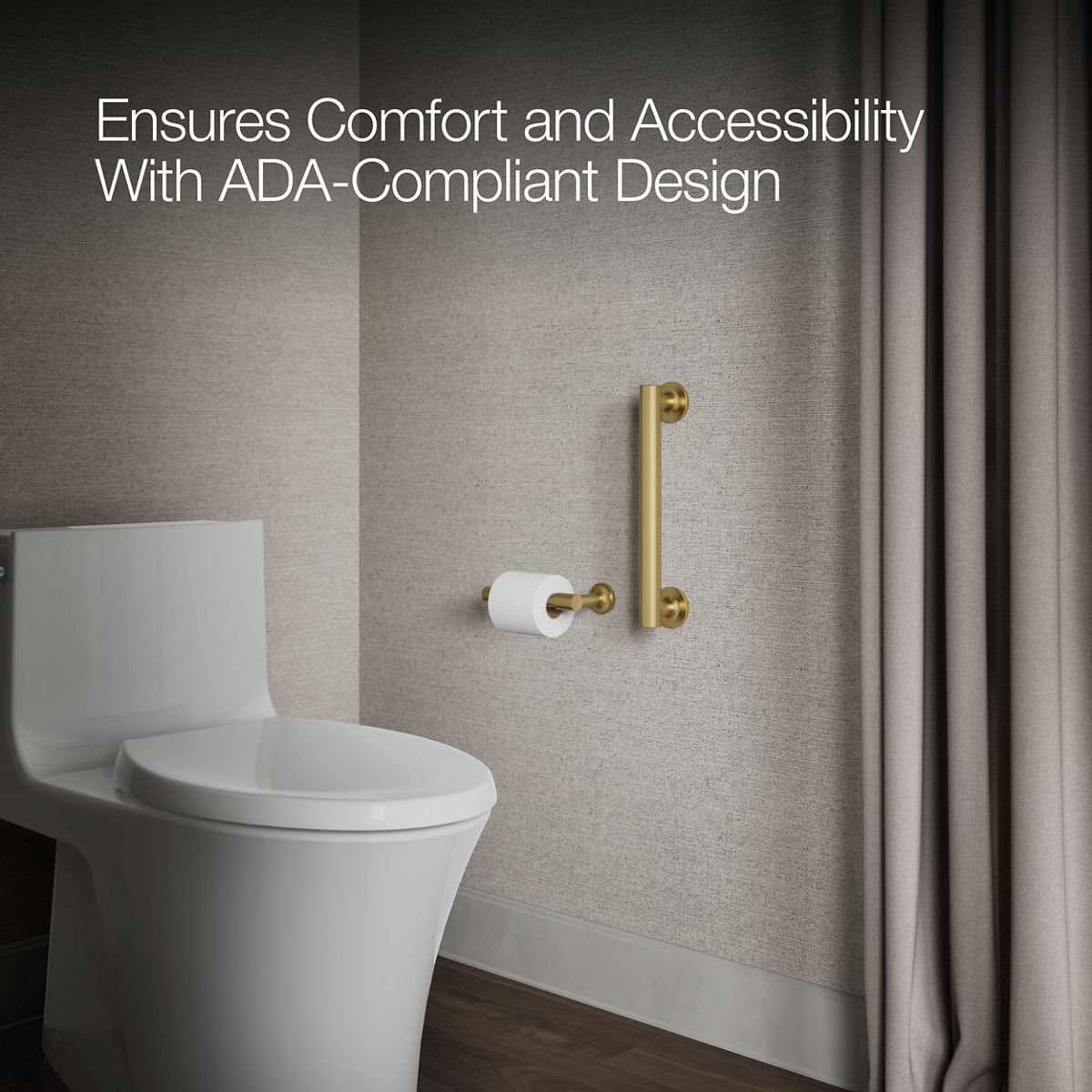 Purist Grab Bar, 12"W, Vibrant Brushed Moderne Brass