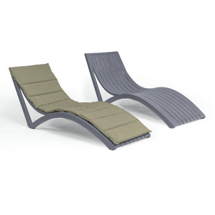 Farrah Outdoor Chaise Lounge Set With Pads (Set of 2)