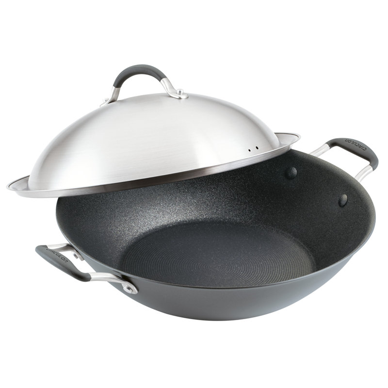 Graphite 14'' Nonstick Aluminum Wok with Stainless Steel Lid