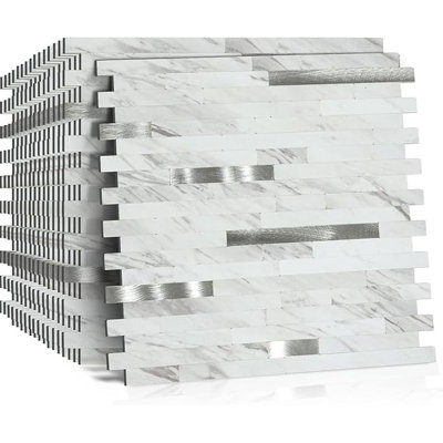 10 Sheets Peel and Stick Backsplash PVC Wall Tile,for Kitchen Backsplash