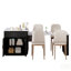 Îlot de cuisine extensible avec table de salle à manger, plateau en faux marbre, rangement double, prise de courant et tiroirs spacieux pour les cuisines modernes
