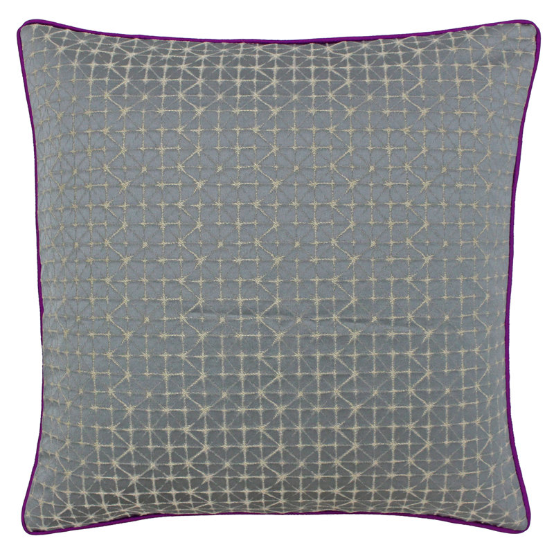 Pimlico Geometric Square Cushion, Silver/Magenta