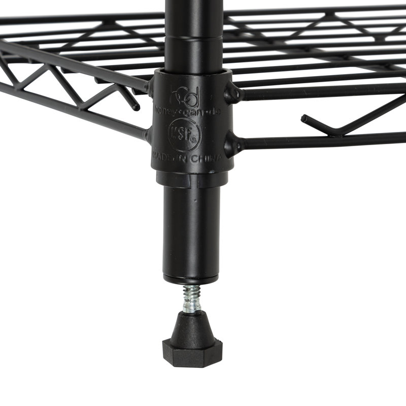 6-Tier Triangle Corner Wire Shelving, Black, Black