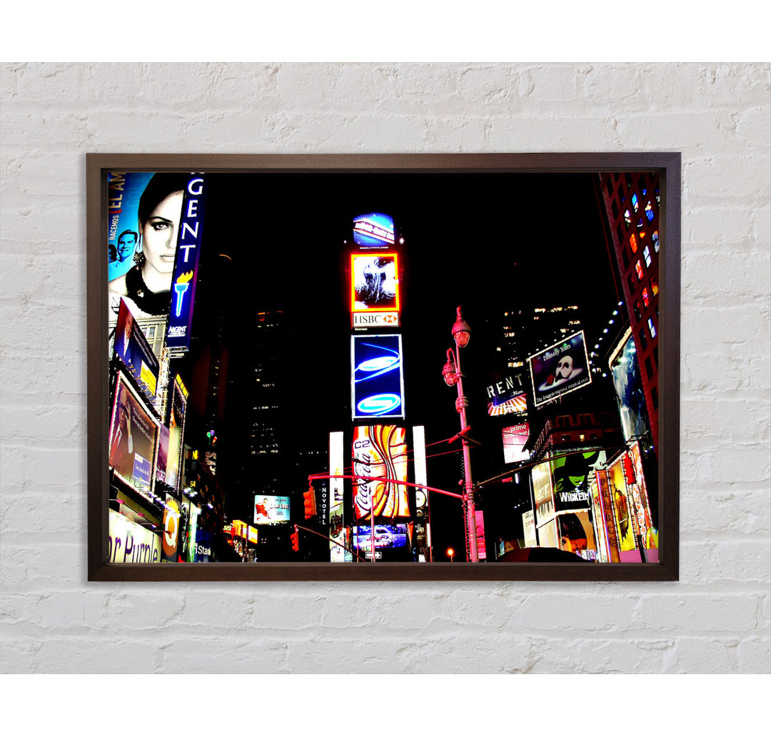 New York Broadway Night Lights - Einzelbildrahmen Kunstdrucke auf Leinwand