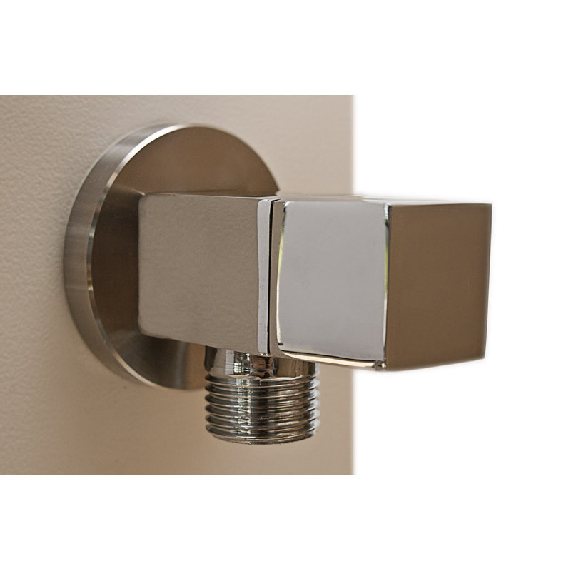 Solar Powered Stainless Steel Wall Mounted Outdoor Shower and Footwash Spout, Beige