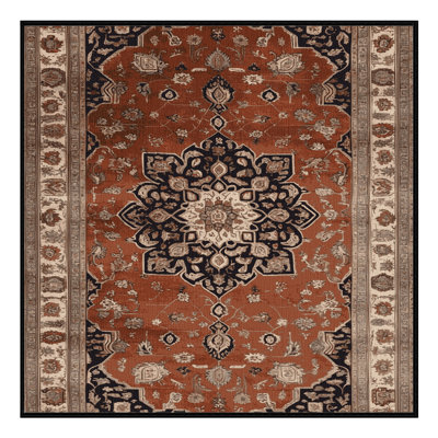 Machine Washable Persian Brown Area Rug