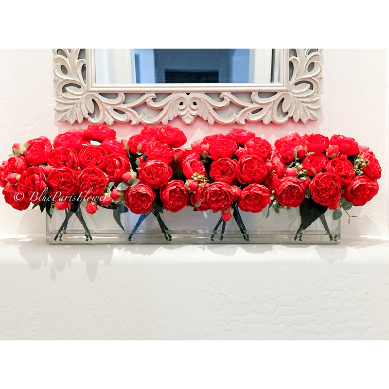 Centre de table artificiel moderne , Rouge