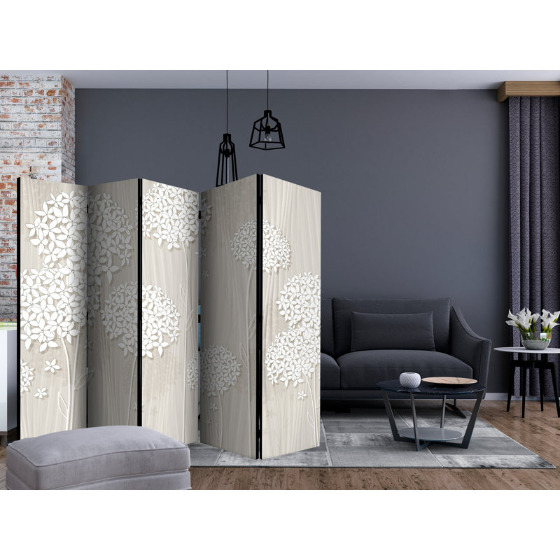 225cm W x 172cm H 5 - Panel Wood Folding Room Divider