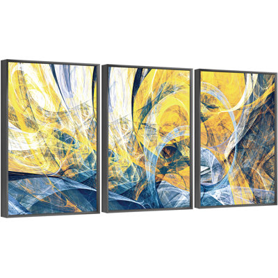 " Line Drawing Aluminum Framed Wall Art " 3 - Pieces