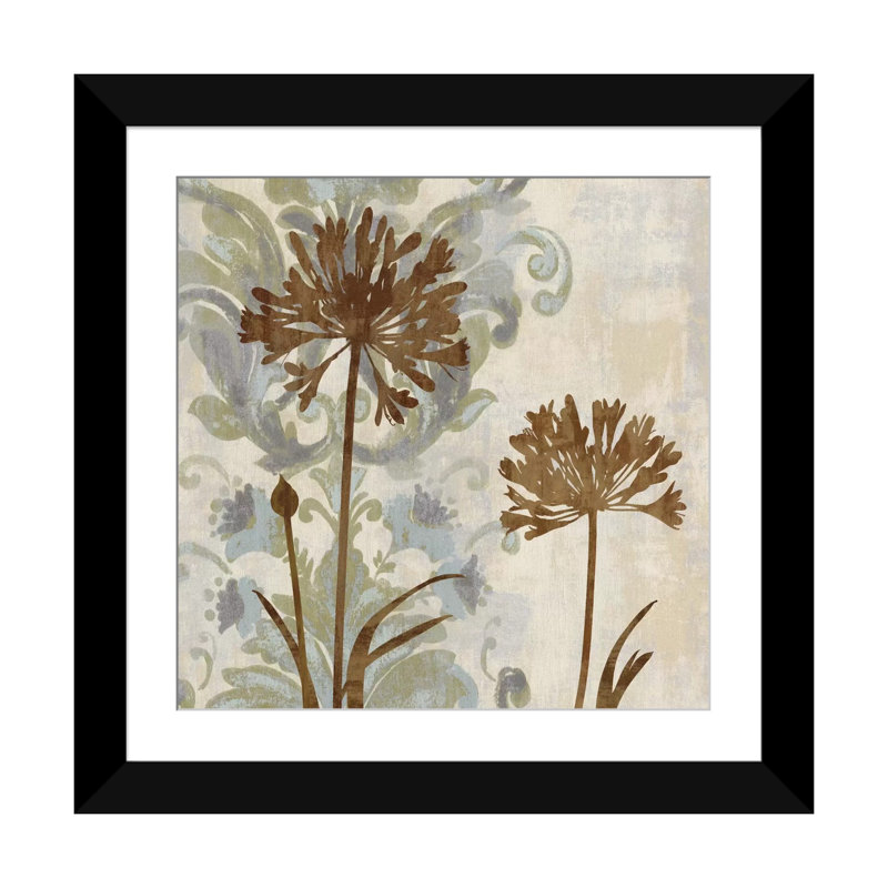 « floral oasis i », impression sur toile, H 16 po x l 16 po x P 1 po, Papier avec cadre noir, Blanc