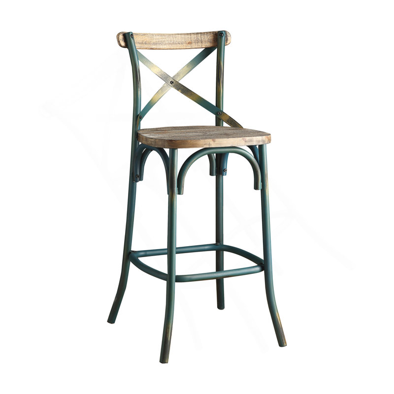Chaise de bar Zaire, Chêne / turquoise
