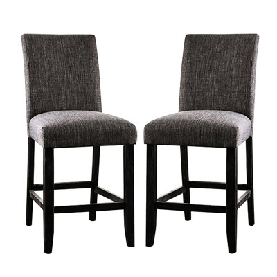 Solid Pattern Gray Padded Fabric Dining Chairs Of 2 For Room, Design, Construction, Comfortable Seating Surfaces, 18.75 In Depth, 24.14 Width, 40.83 Height, 38.76 Lb Weight Build, Space,