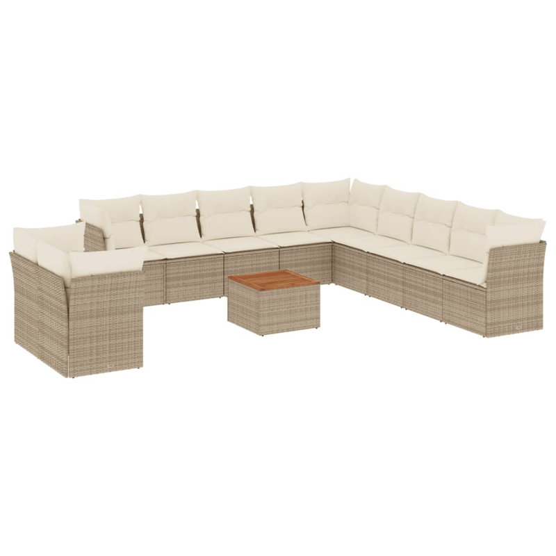 Ensemble de canapé de jardin Vidaxl beige, brun, blanc crème