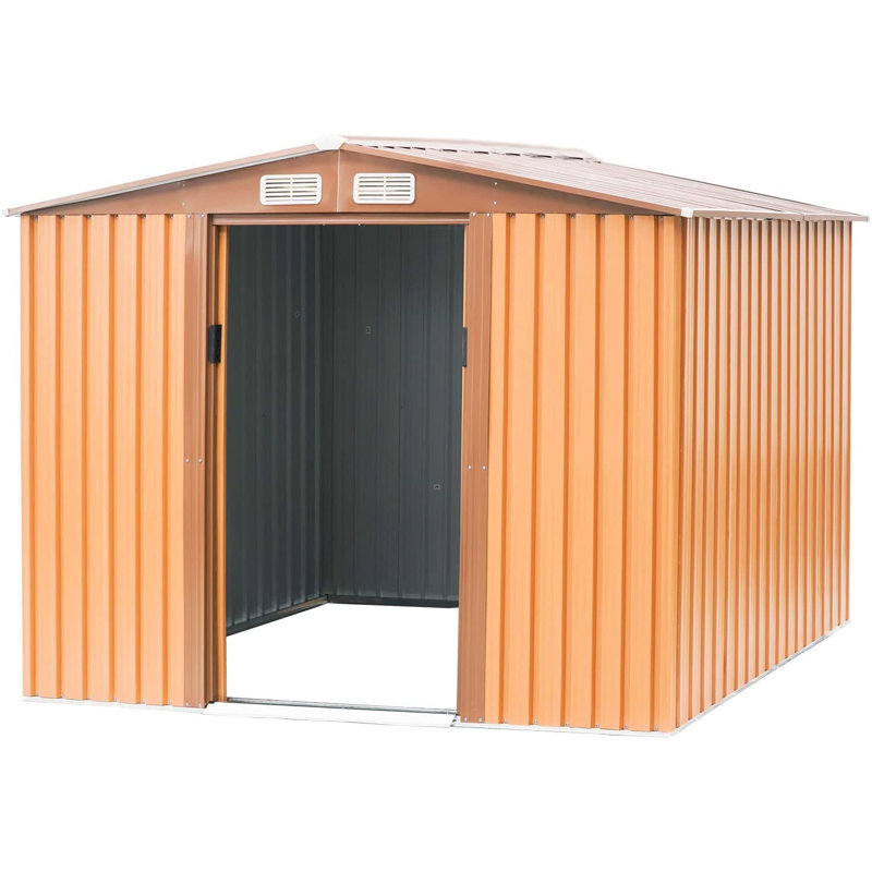 8 ft. W x 6 ft. D Metal Storage Shed, Yellow