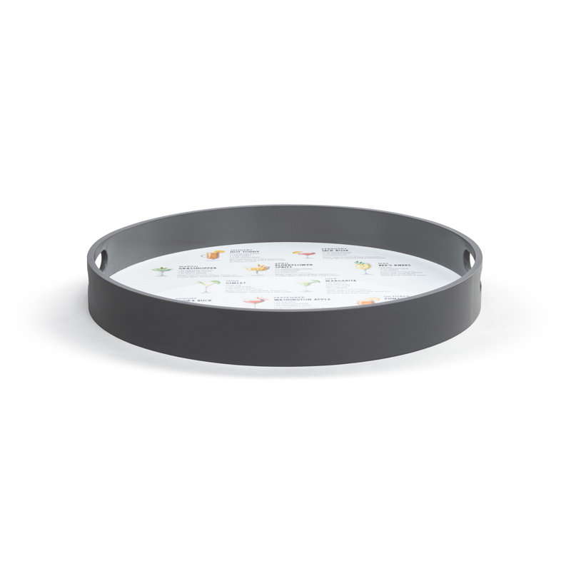 Cocktail Calendar Round Serve Tray - 18In