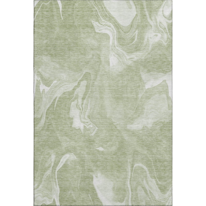 Premium Machine Washable Prisco Aloe Rug, Rectangle 5' x 7'6"