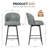 Counter Height Barstool Set Of 2, 360° Swivel Upholstered Barstool With Backrest And Metal Feet, 27” Seat Height-1175790042