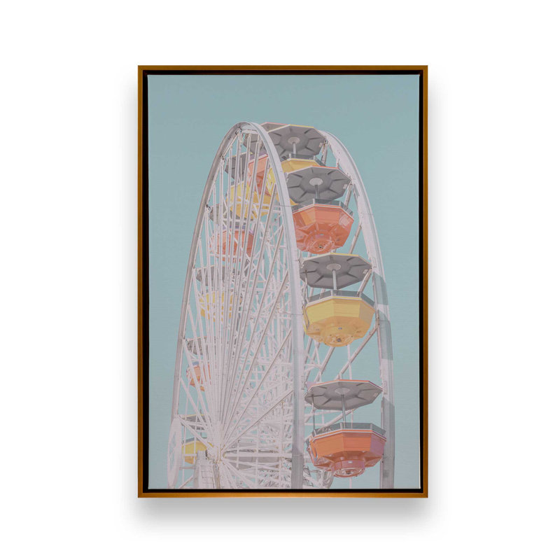 Pastel Carnival Ride On Canvas, H 12,75 po x l 8,75 po, Cadre flottant or poli