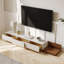 Meuble télé en bois extensible  de 78,4 po, console multimédia en bois, pré-assemblé-1482731286
