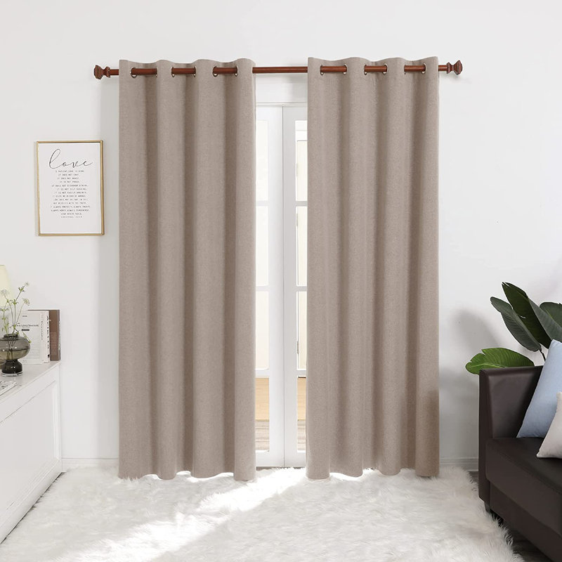 Dearis Blackout Eyelet Curtain Pair, Dark Blue, Width 132 x Drop 138 cm